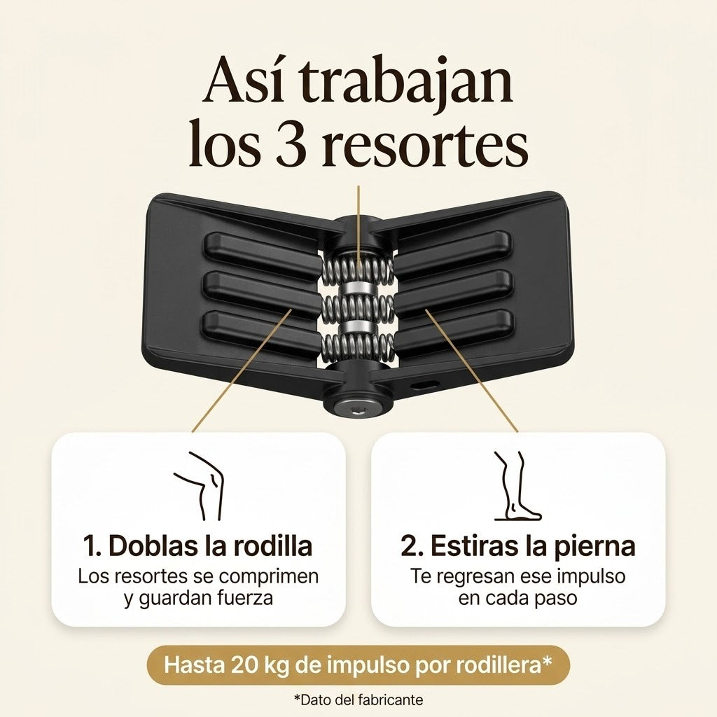 Así trabajan los 3 resortes de la rodillera